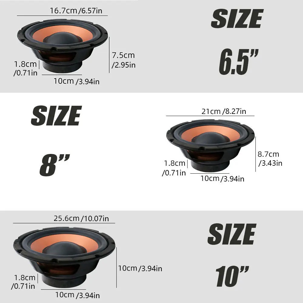 1Pc 6.5 Inch/8Inch/10Inch Car Bass Woofer Speaker 350W/600W/850W High Powered Core 4 Ohm for Car Stereo Refit