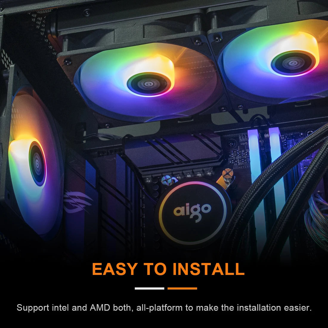 Water Cooler CPU Cooling Computer RGB Water Cooling Heatsink Integrated CPU Cooler Fan Radiator LGA 1700/1151/2011/AM3+/AM4
