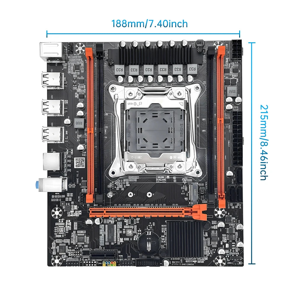 Computer Components X99 Motherboard Set with LGA2011-3 Xeon E5 2650 V3 CPU DDR4 16GB (2*8GB) 2133MHZ RAM Memory Desktop PC