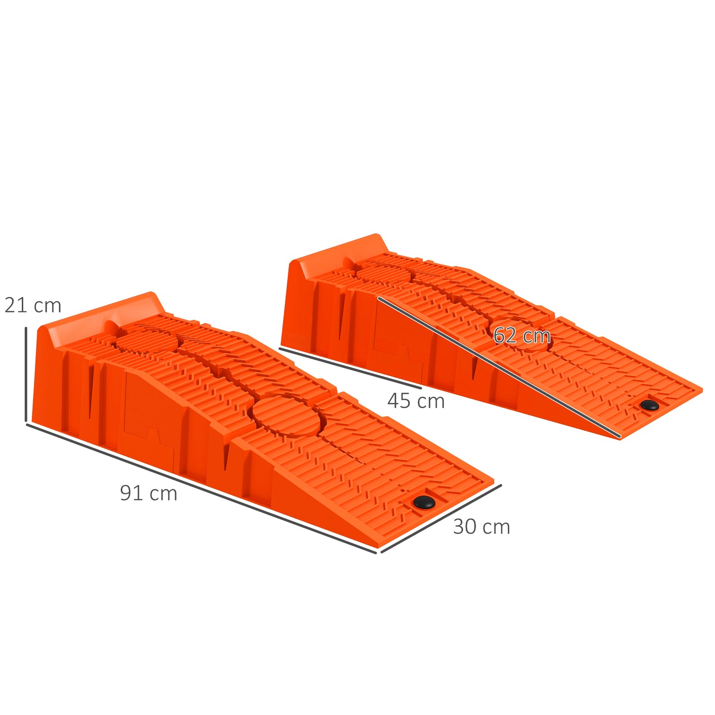 DURHAND Heavy Duty 5 Ton Plastic Garage Workshop Car Service Ramp Lifting Automotive Vehicle Portable in Orange