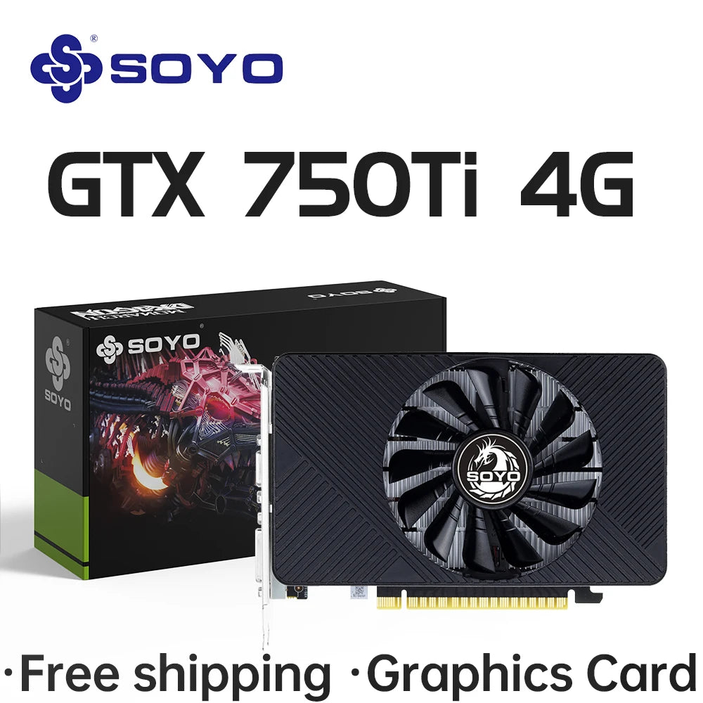 NVIDIA GPU GTX 750Ti 4G Graphics Card GDDR5 128Bit 28Nm PCI-E 3.0 Gaming Video Cards Desktop Computer Components Gtx750Ti