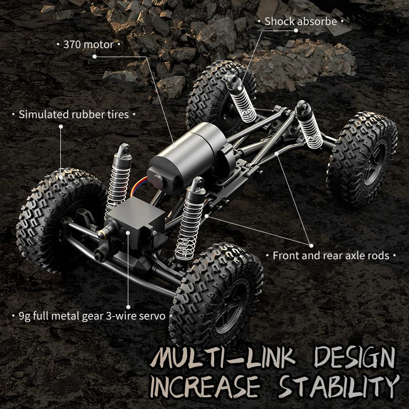 High-Speed LED Off-Road RC Climbing Car for Kids