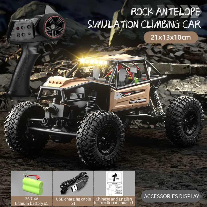 High-Speed LED Off-Road RC Climbing Car for Kids