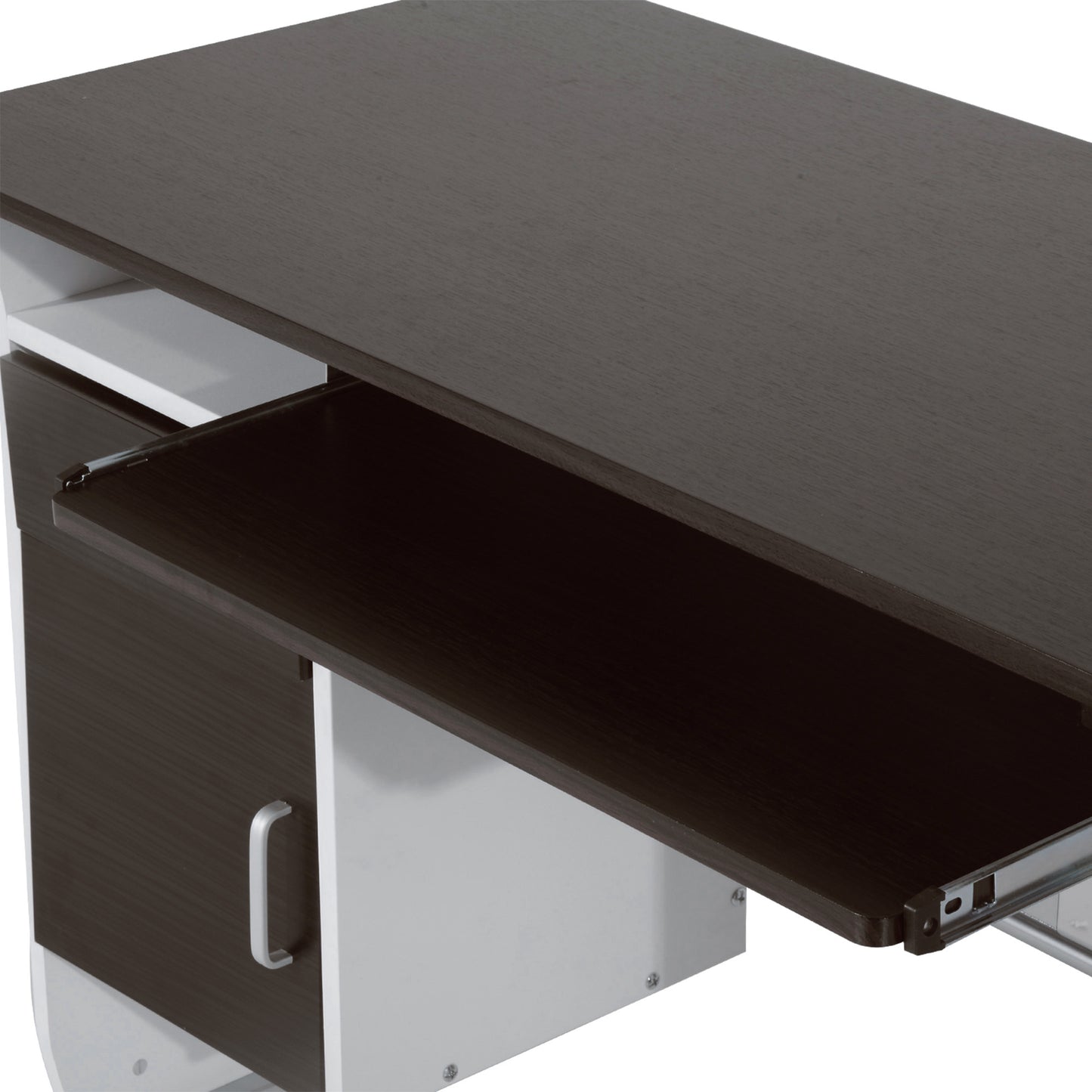 Home Office Workstation Desk, PC Computer Desk with Sliding Keyboard Tray, Storage Drawers, Host Box Shelf, Black Walnut | HOMCOM
