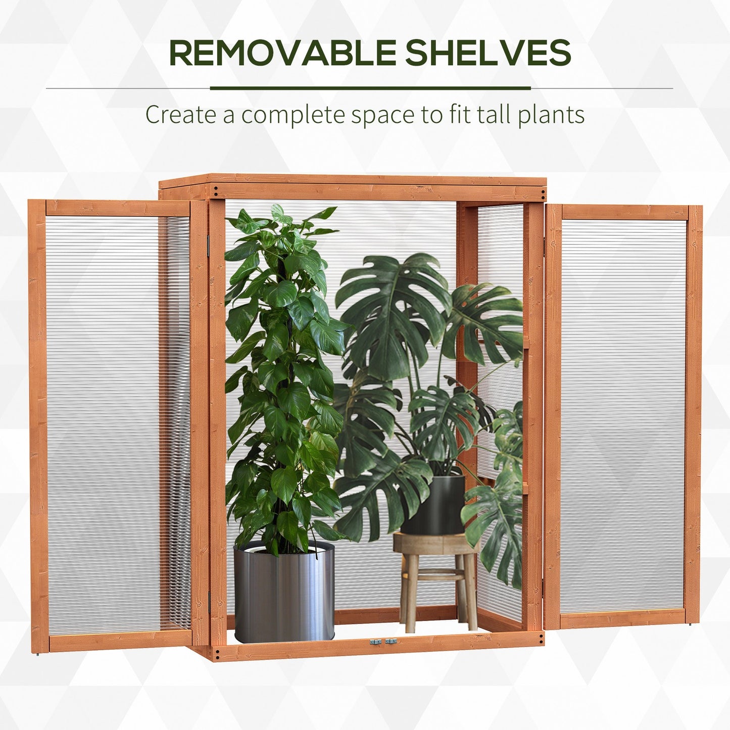 Outsunny Garden 3-Tier Greenhouse Cold Frame Plant Storage Shelf Opening Top
