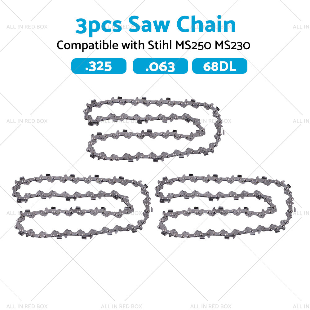 3PCS Chainsaw Chain. 325 063 68DL Suitable for Stihl 18inch MS250 MS251 MS230 MS231