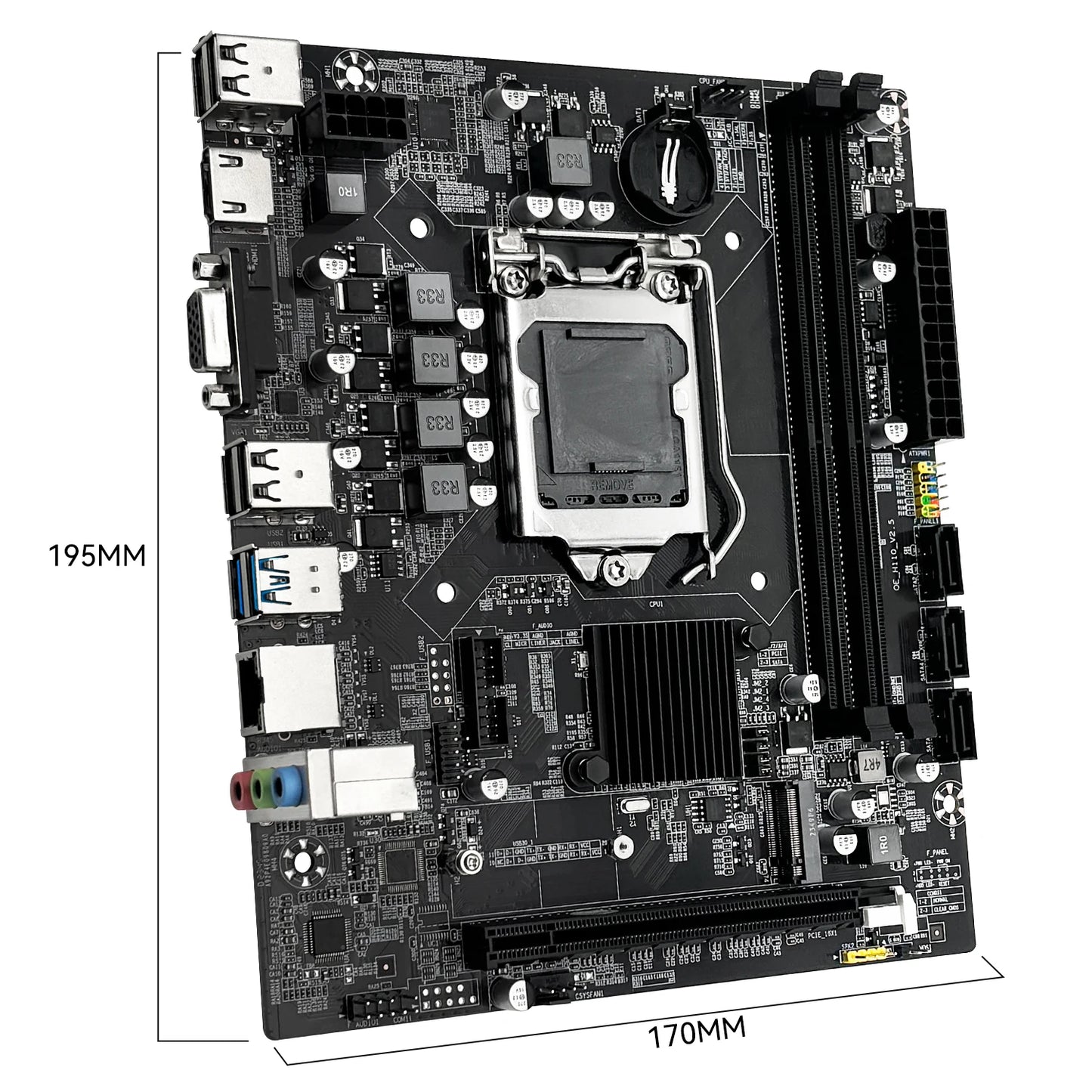H110 Motherboard Supports LGA 1151 Intel Core CPU DDR4 RAM and M.2 NVME SDD VGA HDMI
