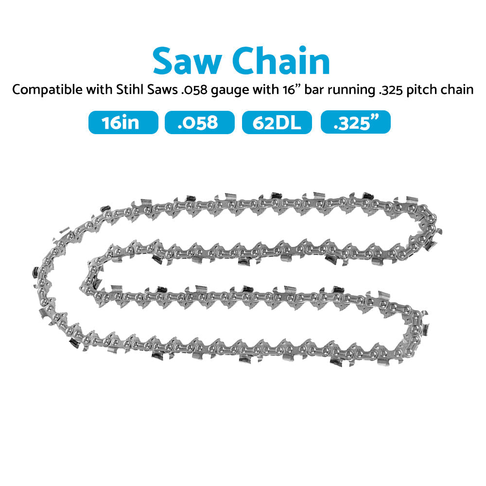 Tungsten Chainsaw Chain Semi Chisel 3 8. 063 60 DL Suitable for STIHL 16inch