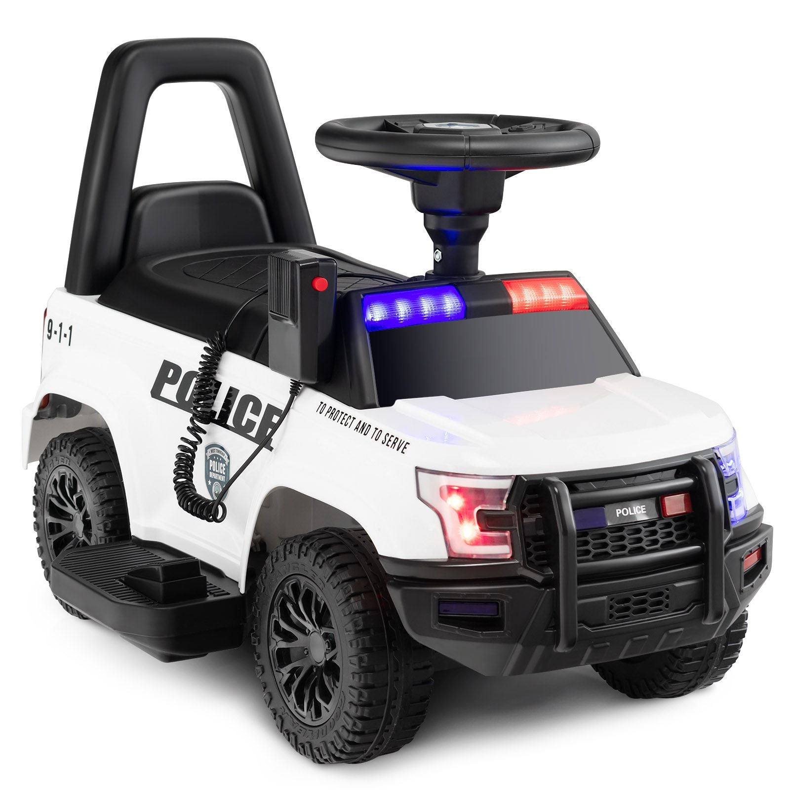 6V Kids Ride on Police Car with Side Megaphone