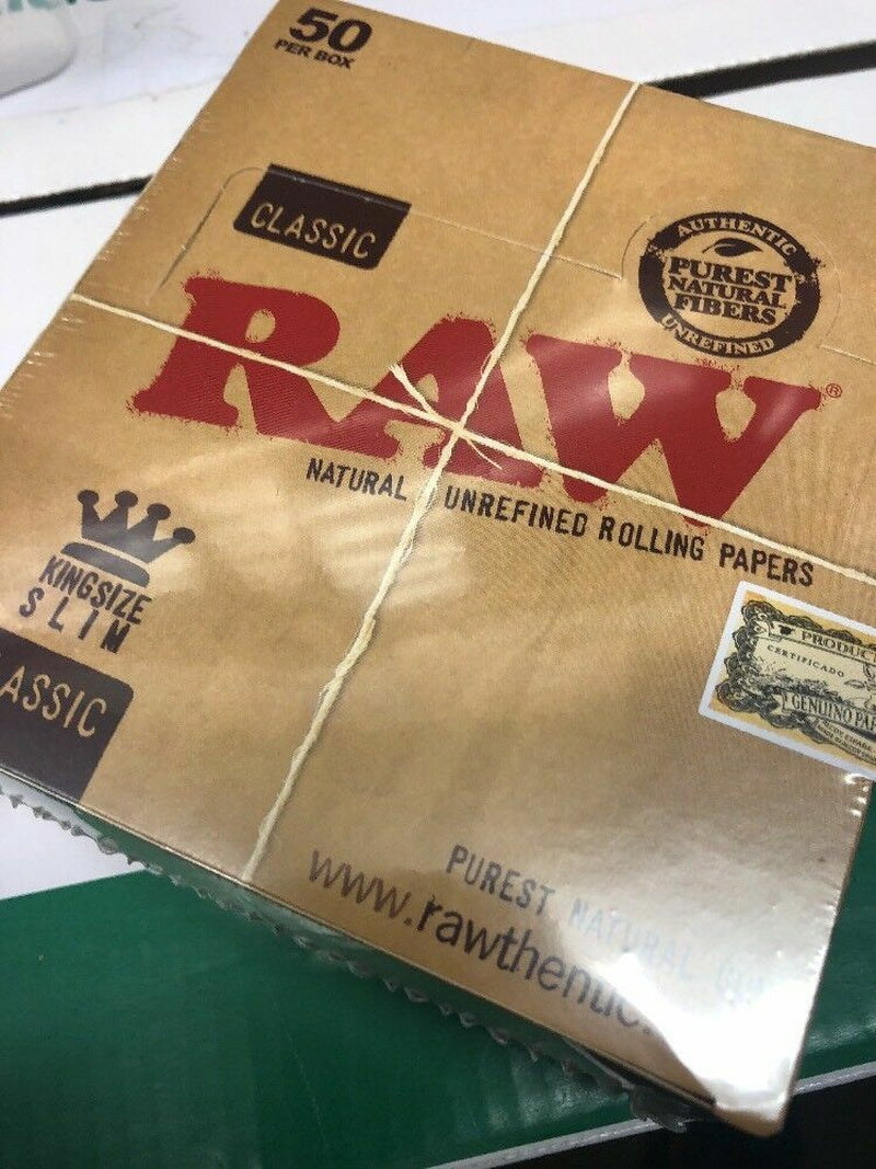 Full Box of 50 RAW Cigarette Rolling Paper Classic Kingsize Slim Free P&P £17.85