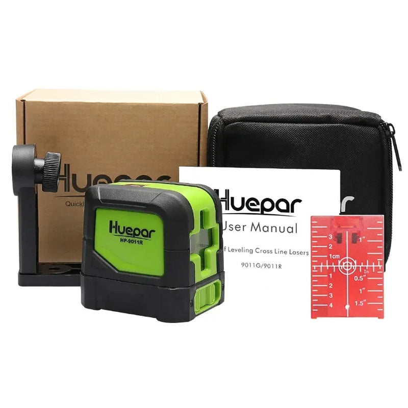 9011G 2 Lines Laser Level Self Levelling (4 Degrees) Green Beam Laser Horizontal & Vertical Cross-Line with Magnetic Base
