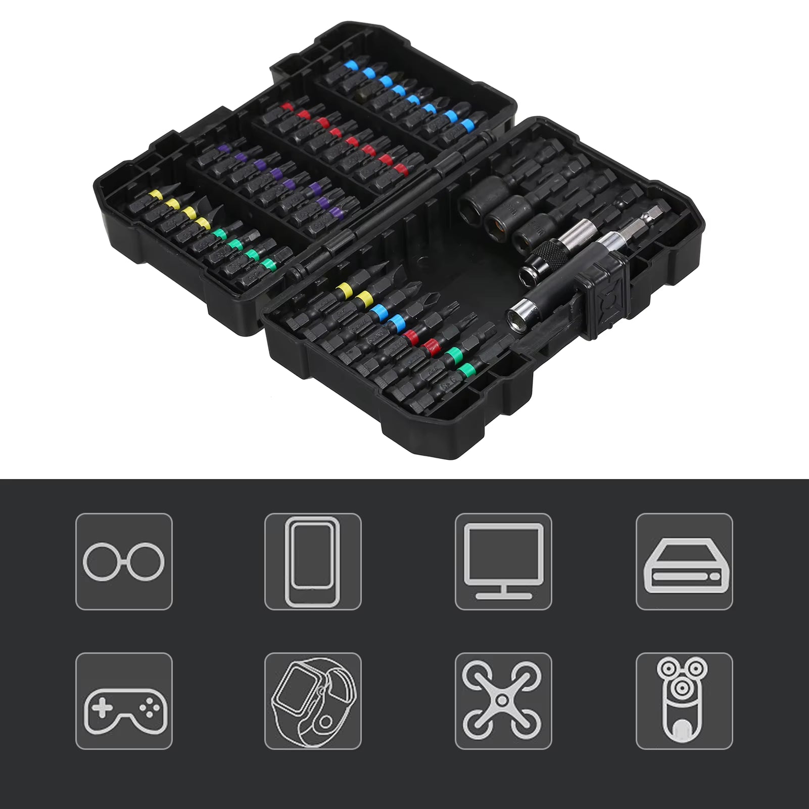 45PCS Drill Bit Set Screwdriver Bit Set Impact Driver Bit Set for Wood, Metal, Steel and Security Screwdriver Bits for Power Too