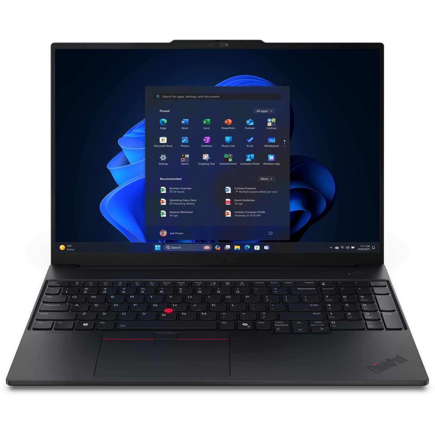 Lenovo ThinkPad E16 Gen 3 (Intel) Intel Core Ultra 7 255H Laptop 40,6 cm (16") WQXGA 16 GB DDR5-SDRAM 512 GB SSD Wi-Fi 6E (802.11ax) Windows 11 Pro Belga Fekete (21SR0071PB)