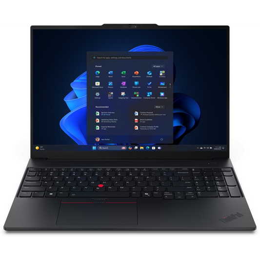 Lenovo ThinkPad E16 Gen 3 (Intel) Intel Core Ultra 7 255H Laptop 40,6 cm (16") WQXGA 16 GB DDR5-SDRAM 512 GB SSD Wi-Fi 6E (802.11ax) Windows 11 Pro Belga Fekete (21SR0071PB)