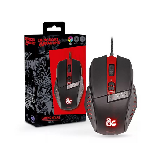 Mouse gaming, Konix, Dungeons&Dragons, Negru/Rosu (KX-DND-GM-PC)
