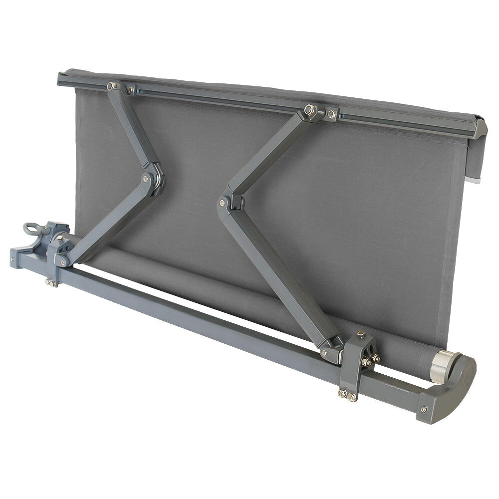 2X1.5M Patio Awning Manual Garden Canopy Sun Shade Retractable Shelter Grey UK