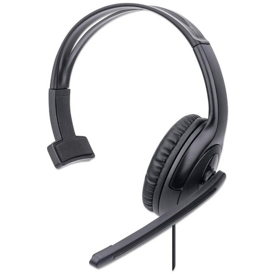 Manhattan 179874 fejhallgató és headset Vezetékes Fejpánt Iroda/telefonos ügyfélközpont USB A típus Fekete (179874)