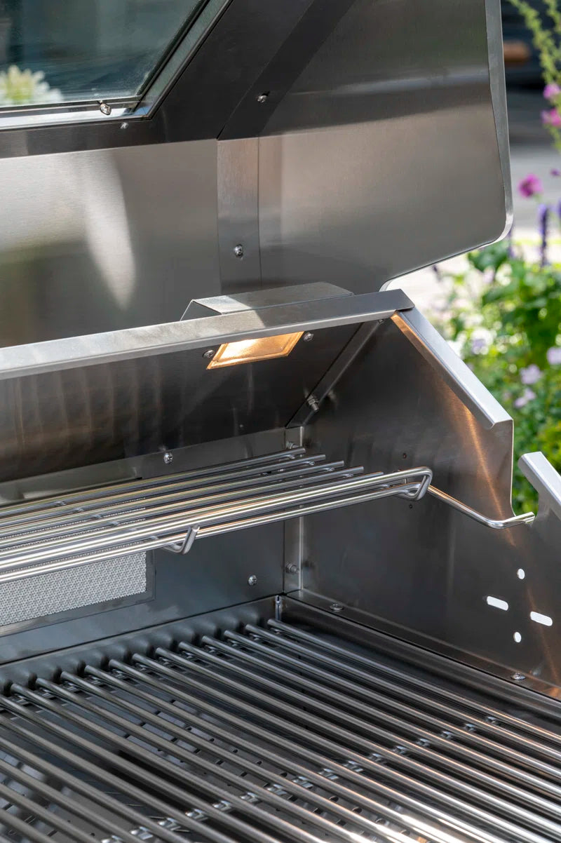4 Burner Free Standing Liquid Propane Gas Grill with Side Burner and Cabinet