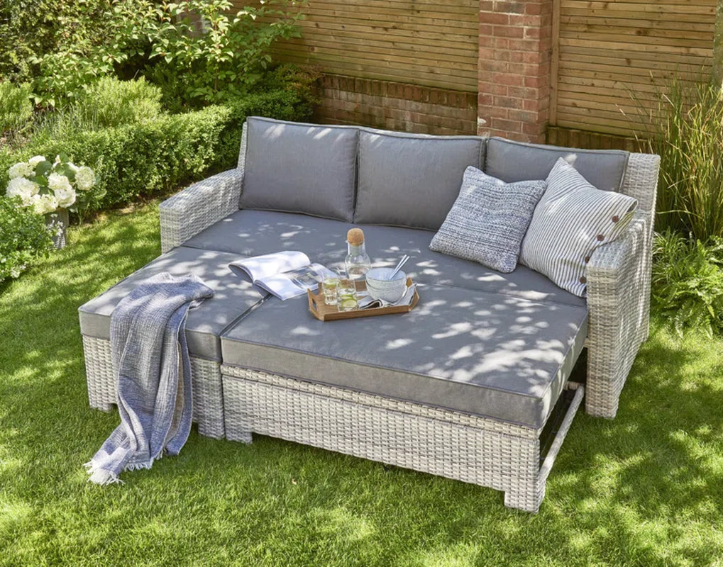 Abhijot Oxborough Pull-Out Outdoor Garden Sofa with Cushions