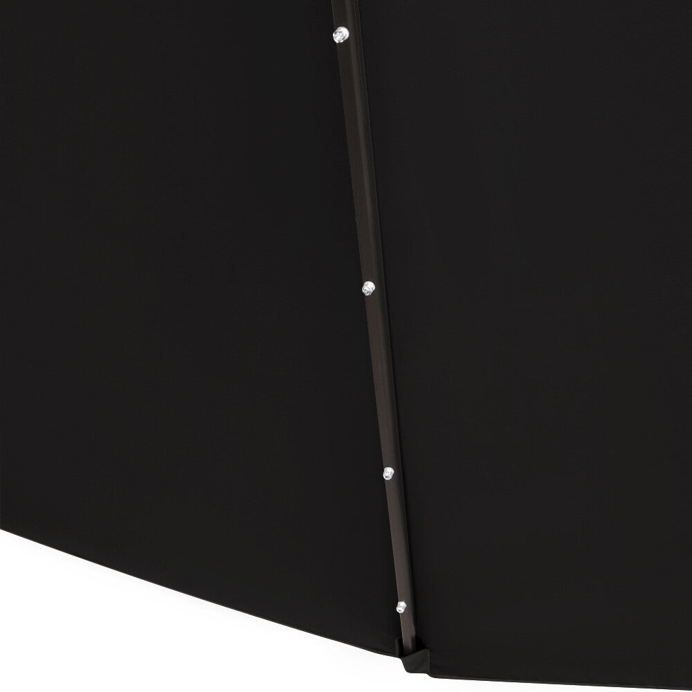 3M Outdoor LED Garden Patio Banana Parasol Hanging Umbrella Cantilever Black