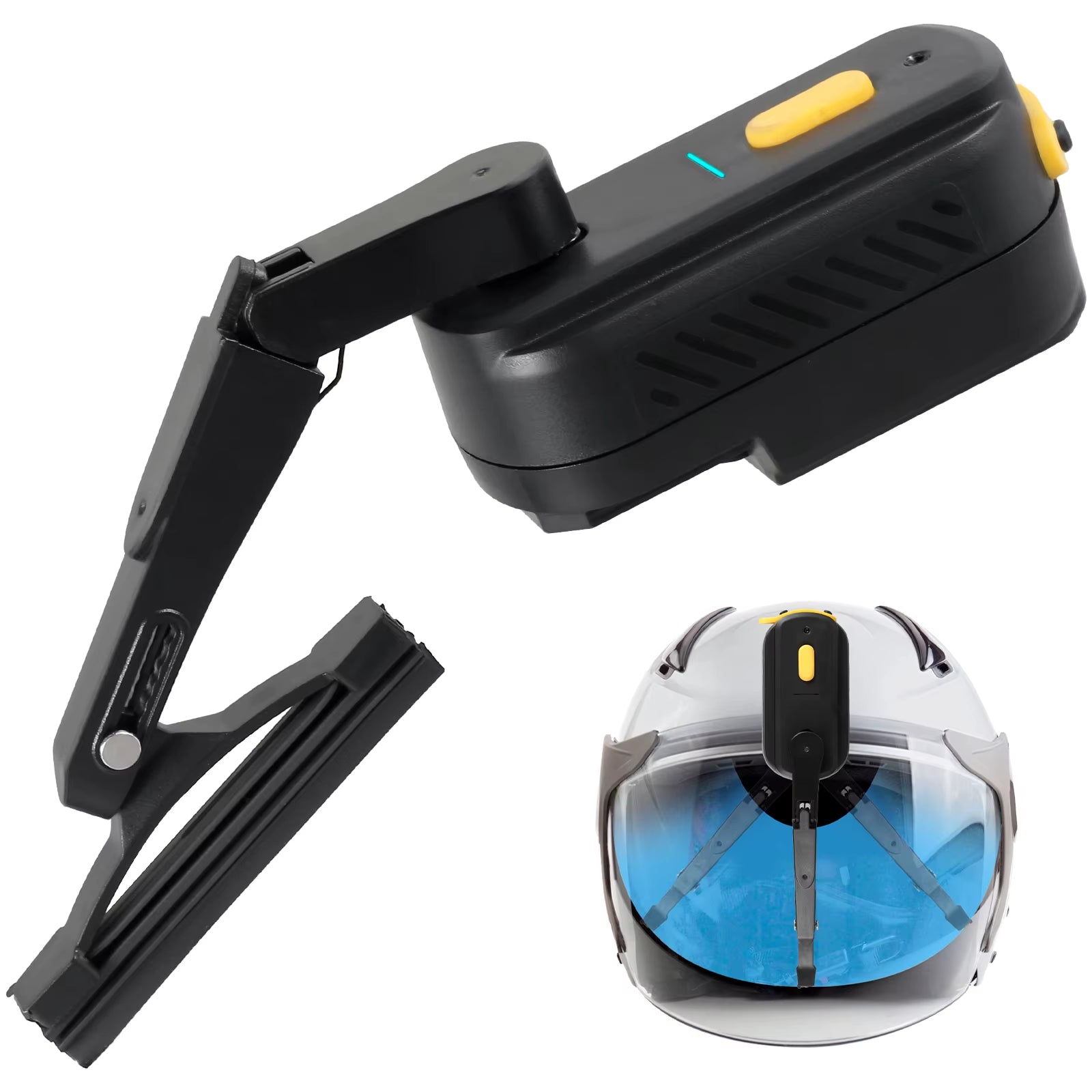 Helmet Automatic Wiper ABS Universal Waterproof Helmet Wiper 1200Mah Rechargeable Motorcycle Helmet Windshield Wiper