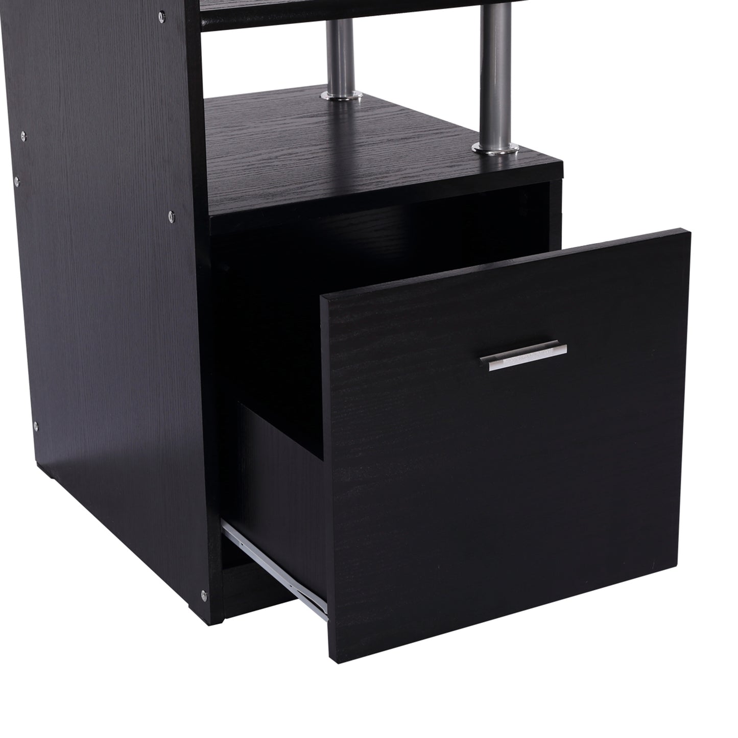 Computer Desk PC Workstation with Drawer Shelves CPU Storage Rack for Home or Office in BLACK | HOMCOM-6