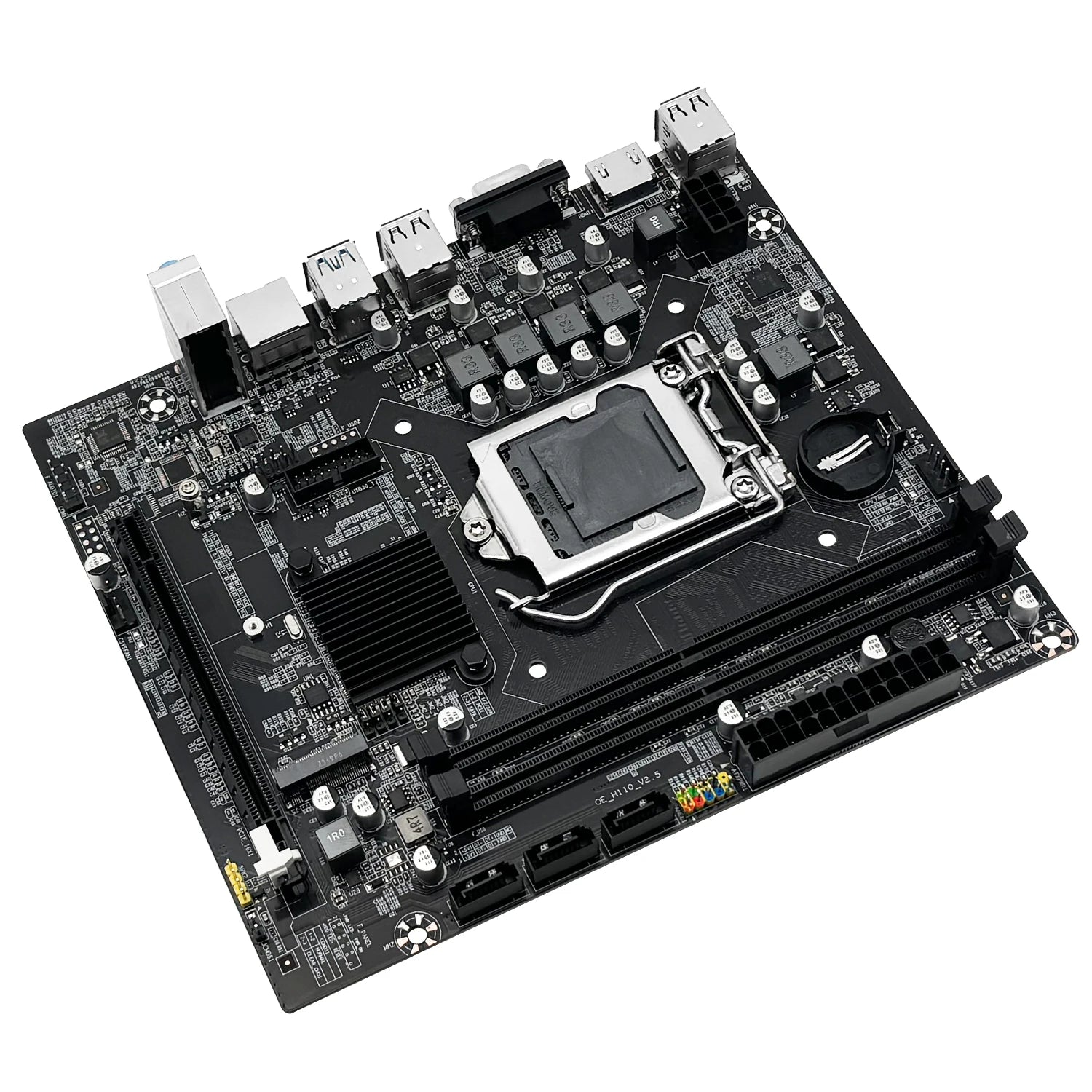 H110 Motherboard Supports LGA 1151 Intel Core CPU DDR4 RAM and M.2 NVME SDD VGA HDMI