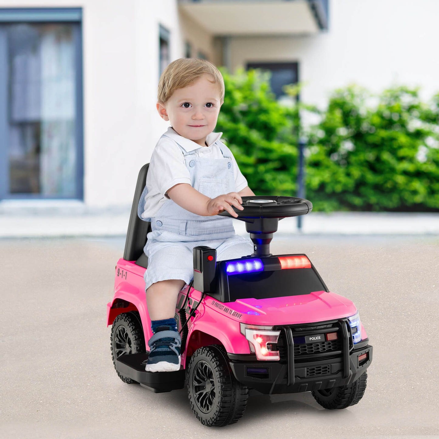 6V Kids Ride on Police Car with Side Megaphone
