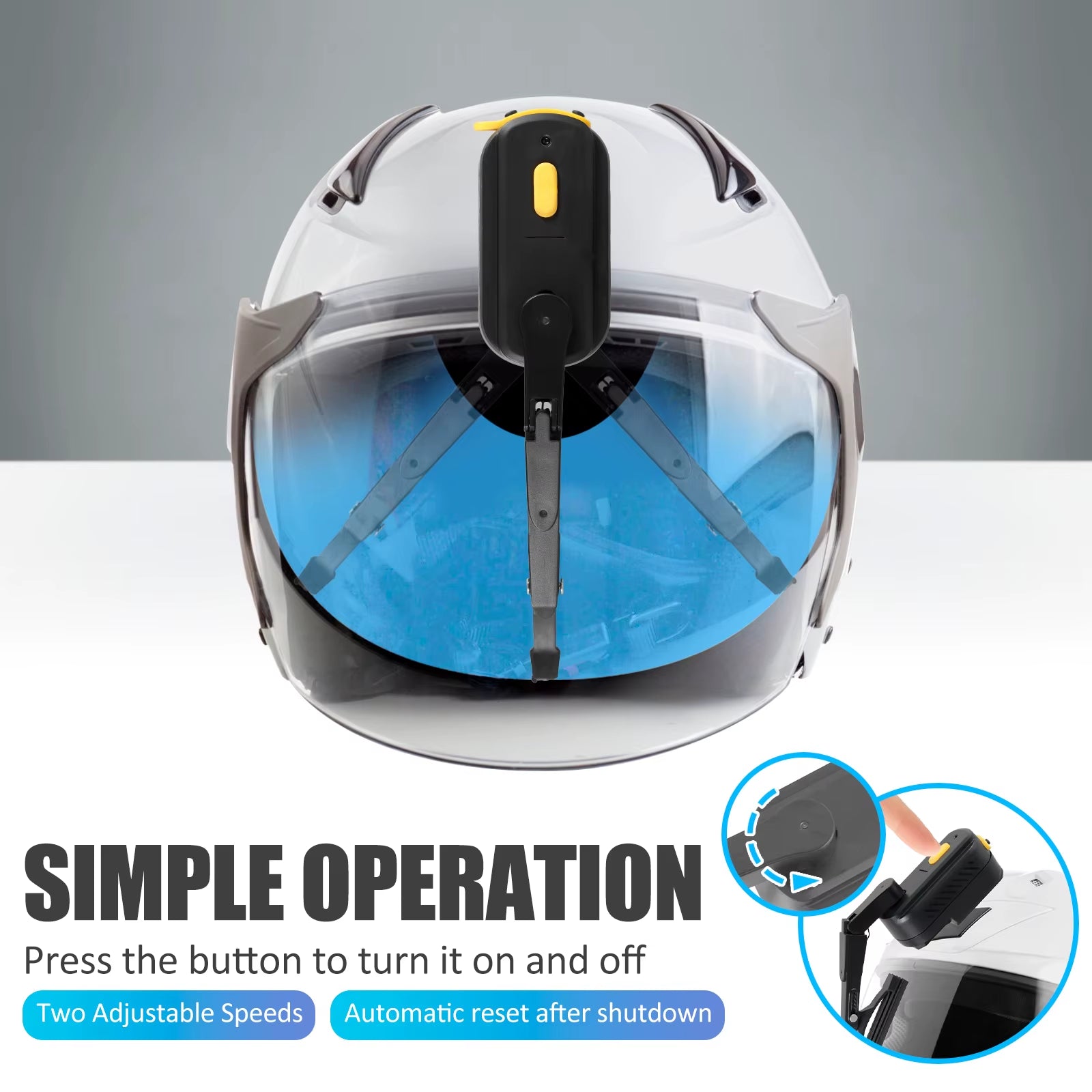 Helmet Automatic Wiper ABS Universal Waterproof Helmet Wiper 1200Mah Rechargeable Motorcycle Helmet Windshield Wiper
