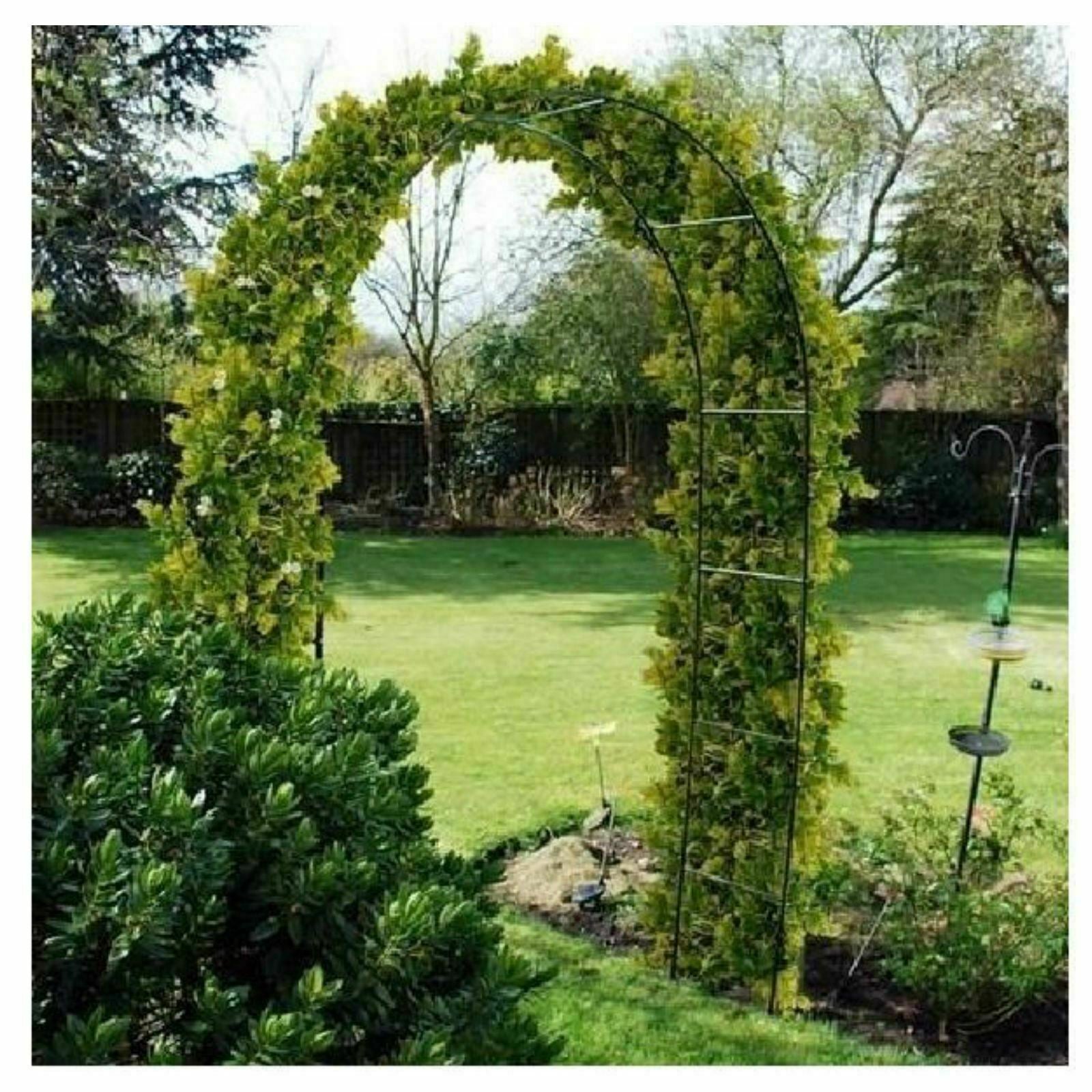 2.4M Metal Garden Arch Heavy Duty Strong Tubular Rose Climbing Plants Archway