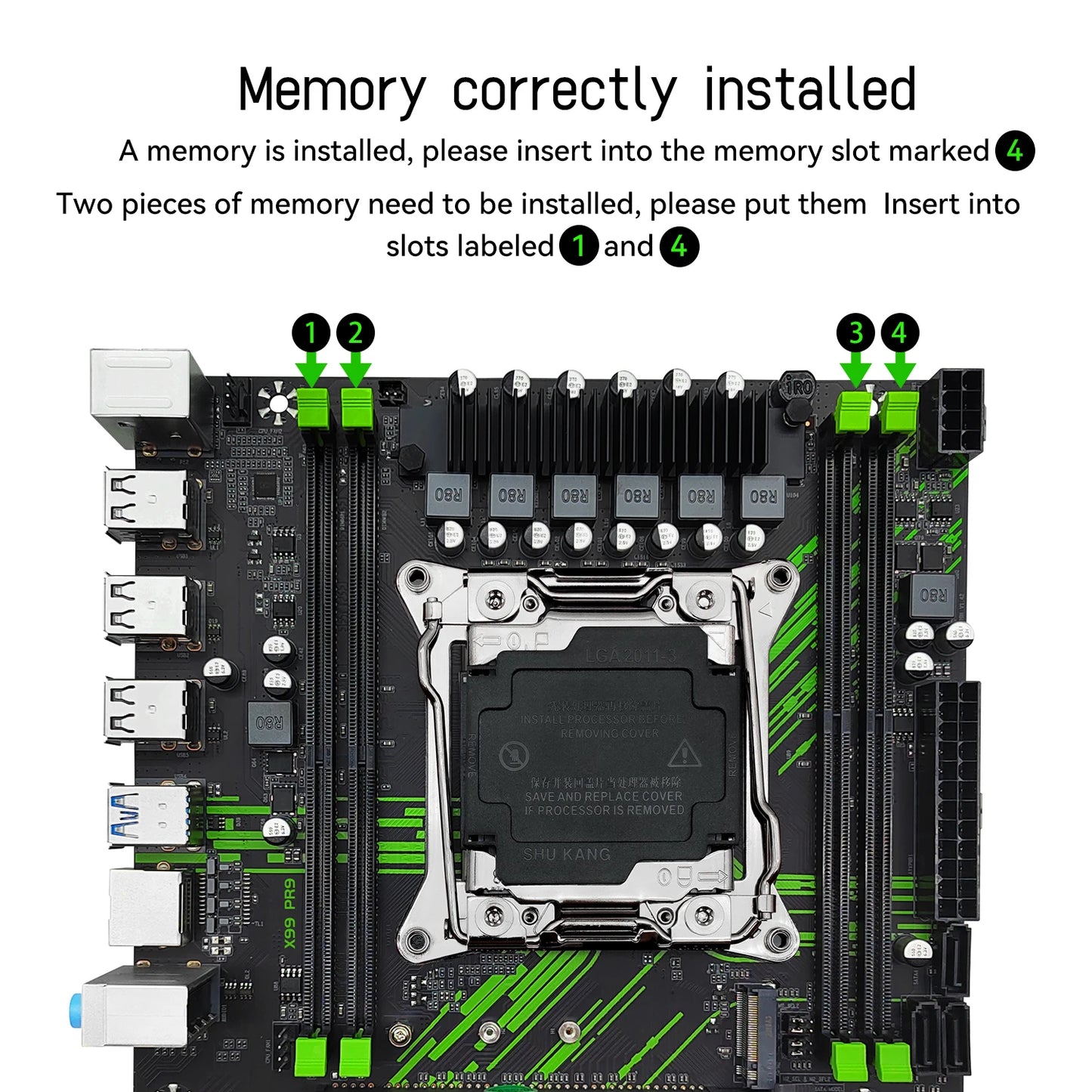 X99 Motherboard X99 PR9 Support LGA 2011-3 Intel Xeon E5 V3&V4 CPU DDR4 RAM SATA/NVME M.2 Slot