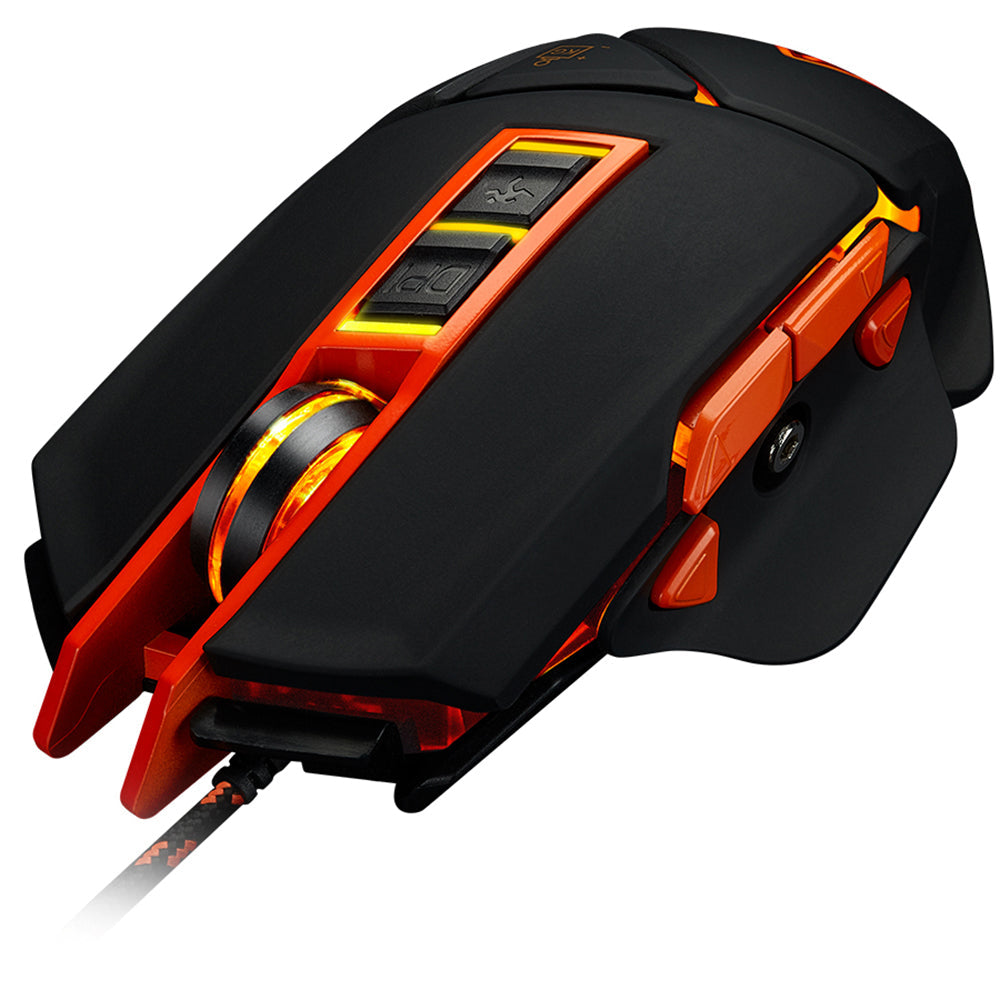 Canyon Wired 9 Button USB LED Gaming Mouse With Adjustable DPI - Black / Orange - CND-SGM6N-0