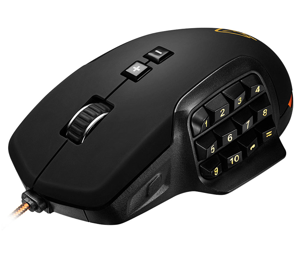 Canyon Wired 17 Button USB LED MMO Gaming Mouse With Adjustable DPI - Black / Orange - CND-SGM9-0