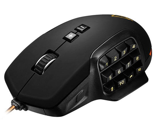 Canyon Wired 17 Button USB LED MMO Gaming Mouse With Adjustable DPI - Black / Orange - CND-SGM9-0