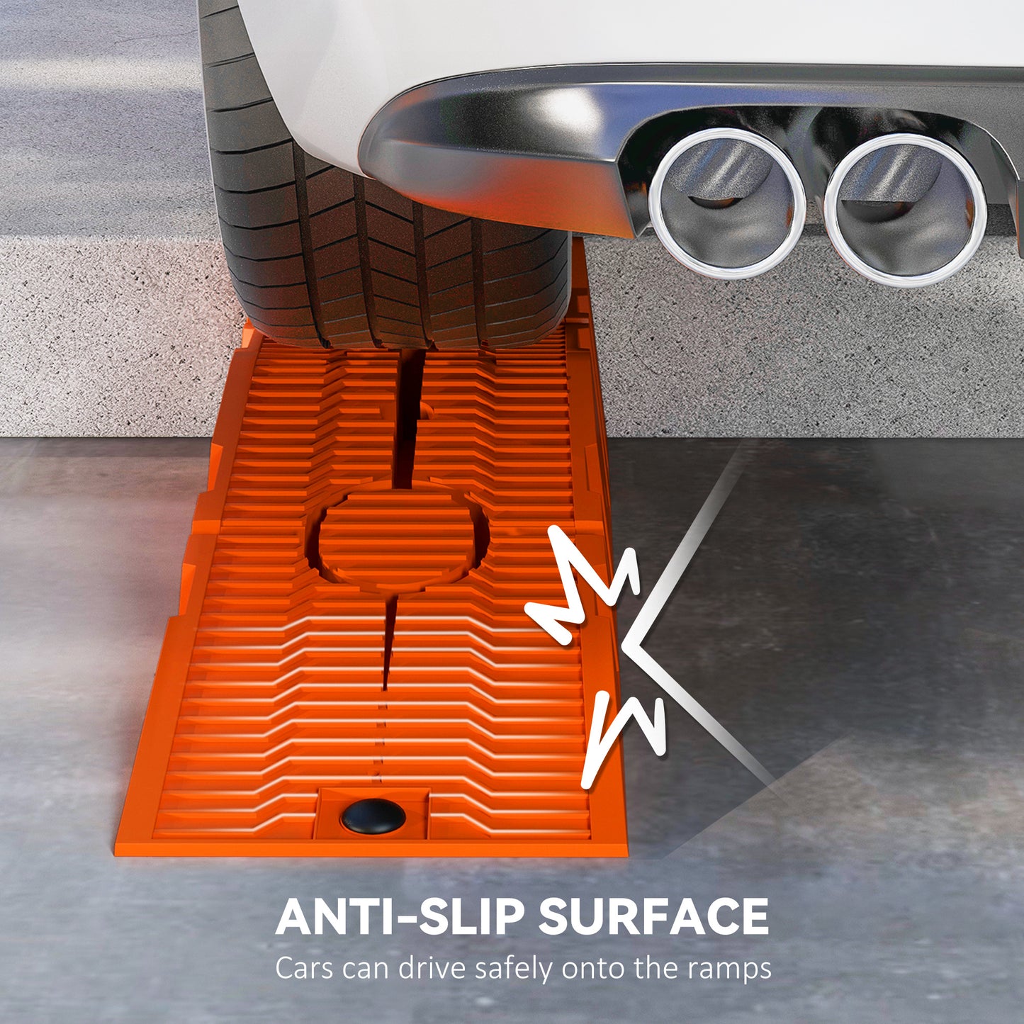 DURHAND Heavy Duty 5 Ton Plastic Garage Workshop Car Service Ramp Lifting Automotive Vehicle Portable in Orange