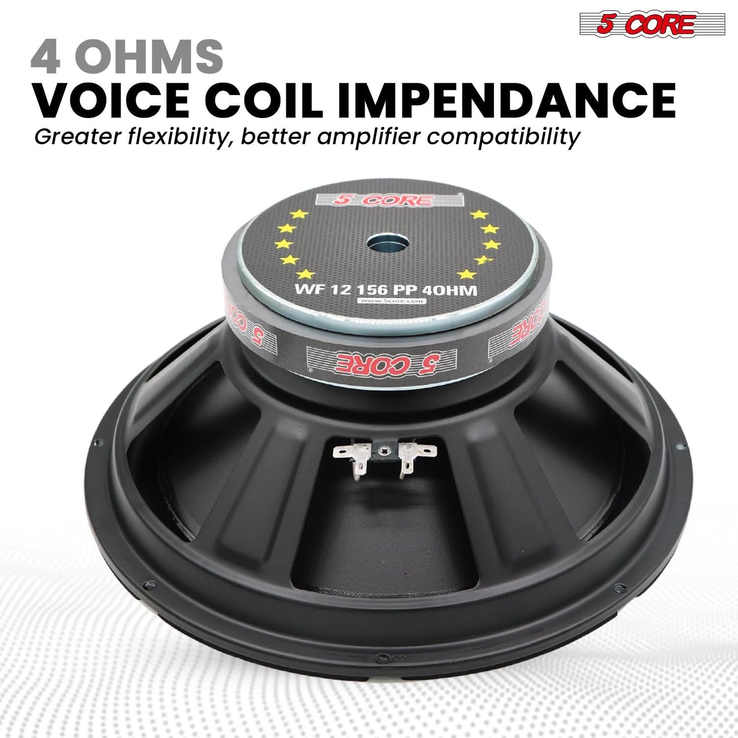 5 Core 12 Inch Woofer 400W Car Subwoofer 4Ohm Replacement Deep Sub w Poly Cone