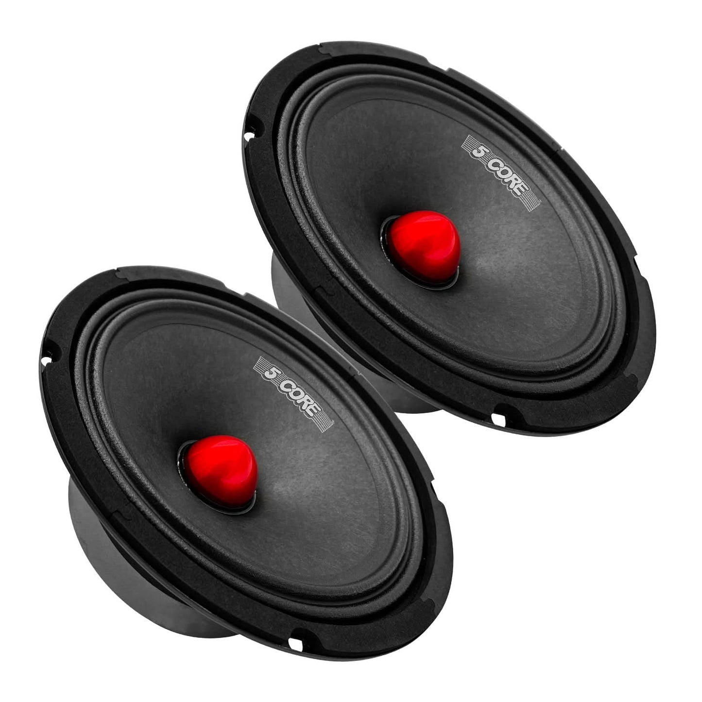 5Core 8 Inch Midrange Door Speaker 500W Subwoofer w Aluminum Bullet 8Ω Sub Woofer 2 PCS