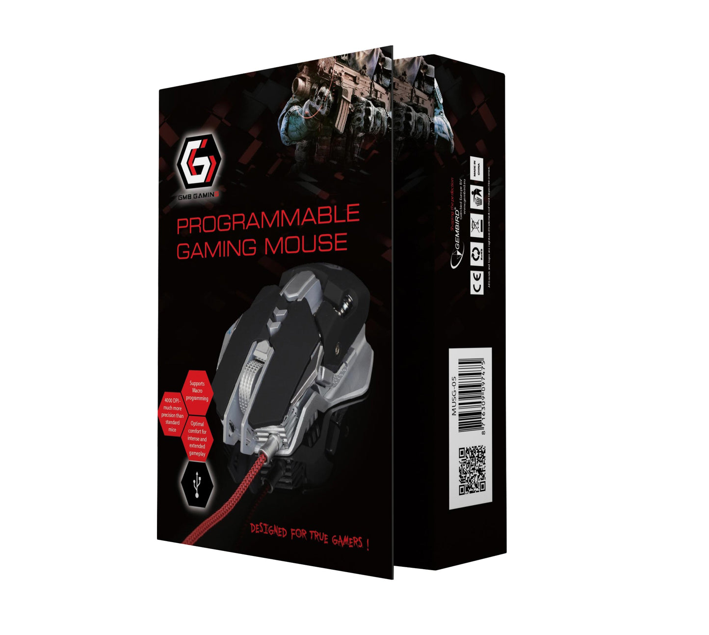Gembird 7-Button 4000 DPI Programmable RGB Gaming Mouse - MSE-GAM-05