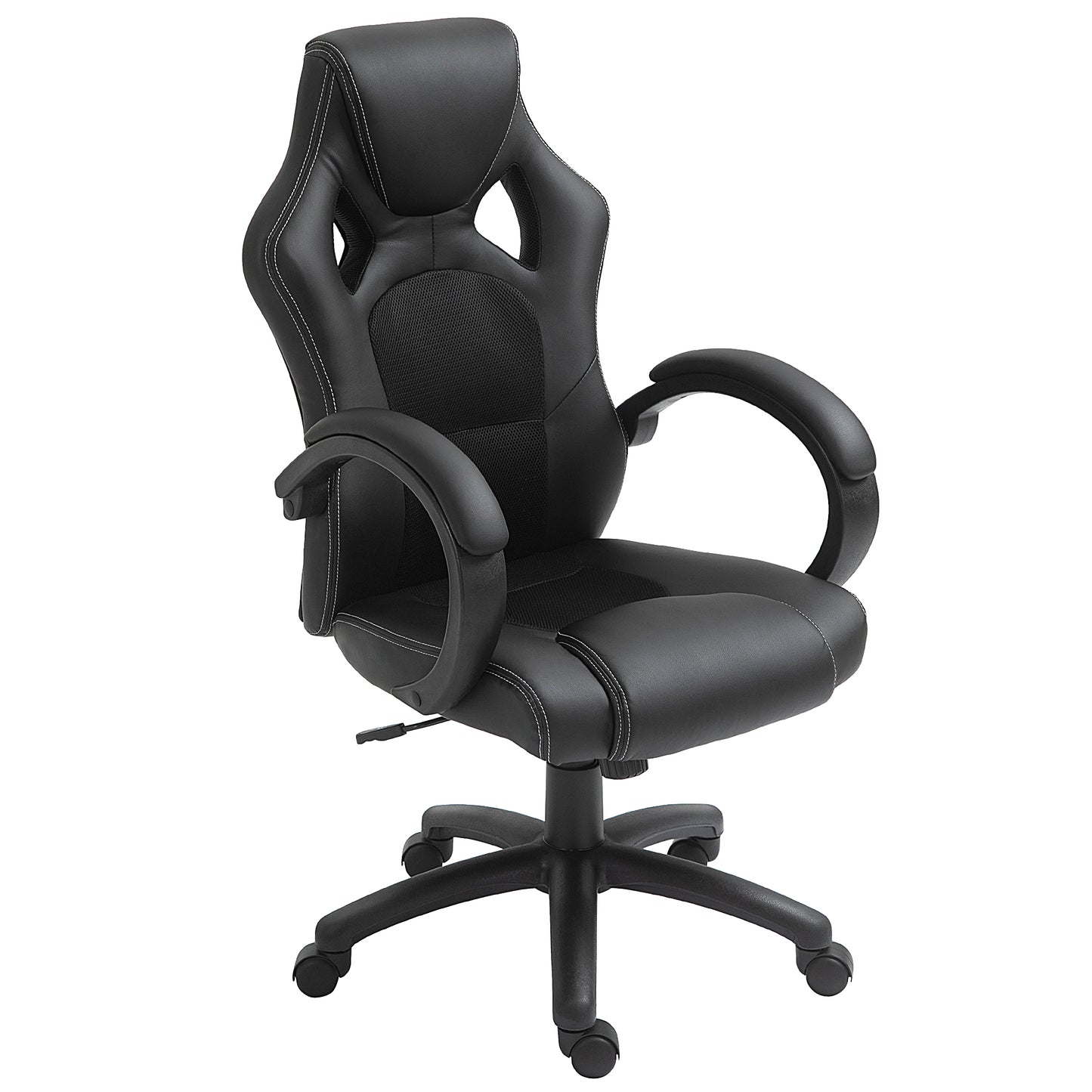 Executive Racing Swivel Gaming Office Chair PU Leather Computer Desk Chair Black-0