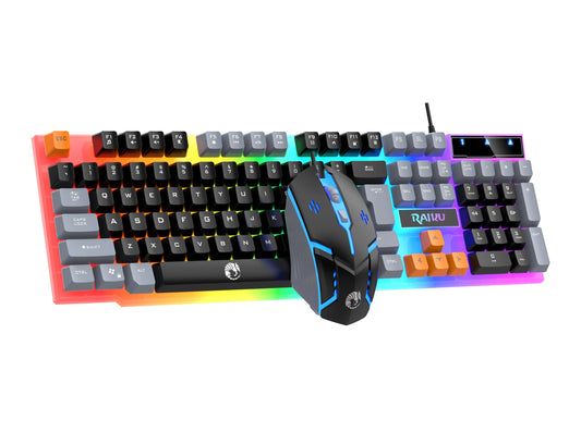 Wired Keyboard and Mouse Set Usb Luminous Mechanical Keyboard and Mouse Set for PC Laptop Computer Game Office