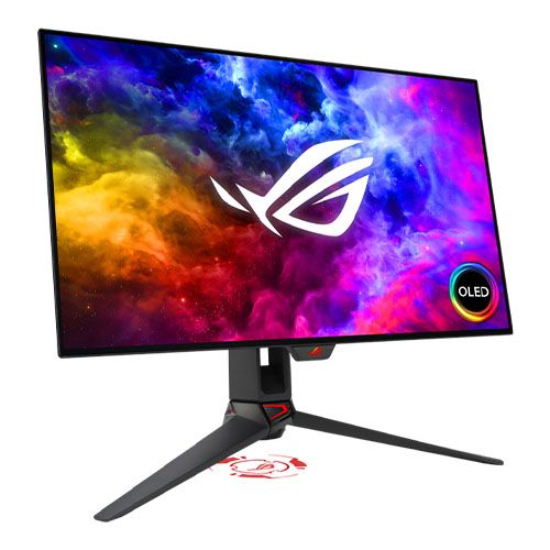 Asus 26.5" ROG Swift OLED 1440P HDR Gaming Monitor (PG27AQDM), 2560 x 1440, 0.03ms, USB, 240Hz, Heatsink, DisplayWidget, RGB Lighting, VESA *OPEN BOX*