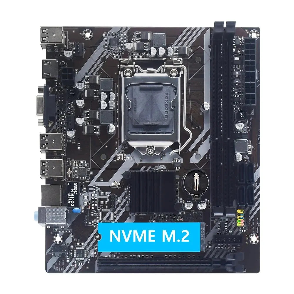 H61 Motherboard LGA 1155 Kit Compatible with Intel Core Cpus 2Nd and 3Rd Generations Supports M.2 NVME SDD