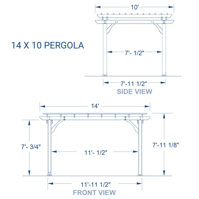 Cedar Wood Pergola 4.3M X 3M (14Ft X 10 Ft)
