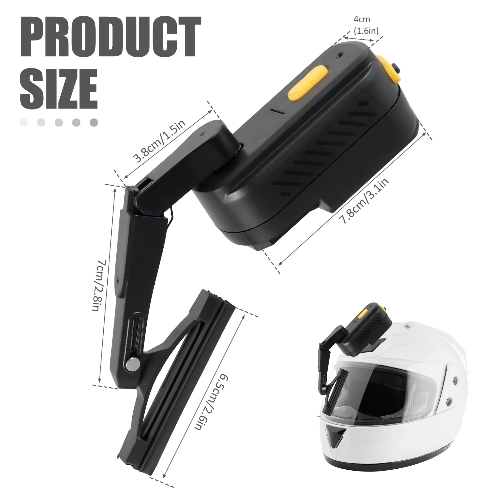 Helmet Automatic Wiper ABS Universal Waterproof Helmet Wiper 1200Mah Rechargeable Motorcycle Helmet Windshield Wiper