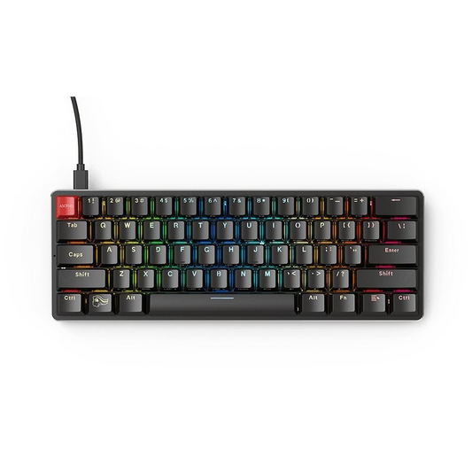 Клавиатура Gaming Glorious PC Gaming Race GMMK Compact, Механична, RGB подсветка, Switch Gateron Brown, US-Layout, Black (GMMK-COMPACT-BRN)