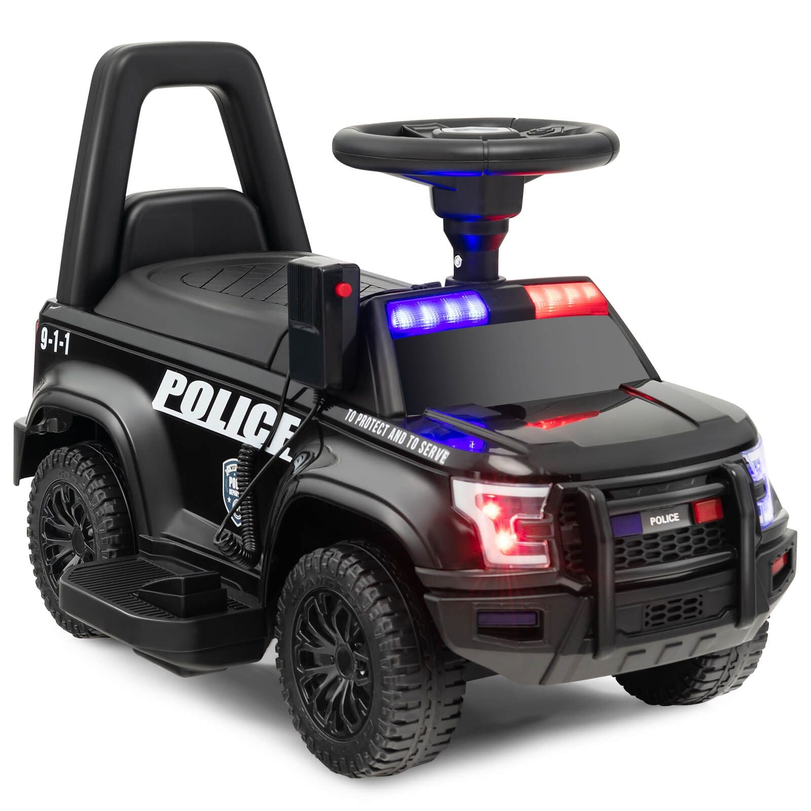 6V Kids Ride on Police Car with Side Megaphone
