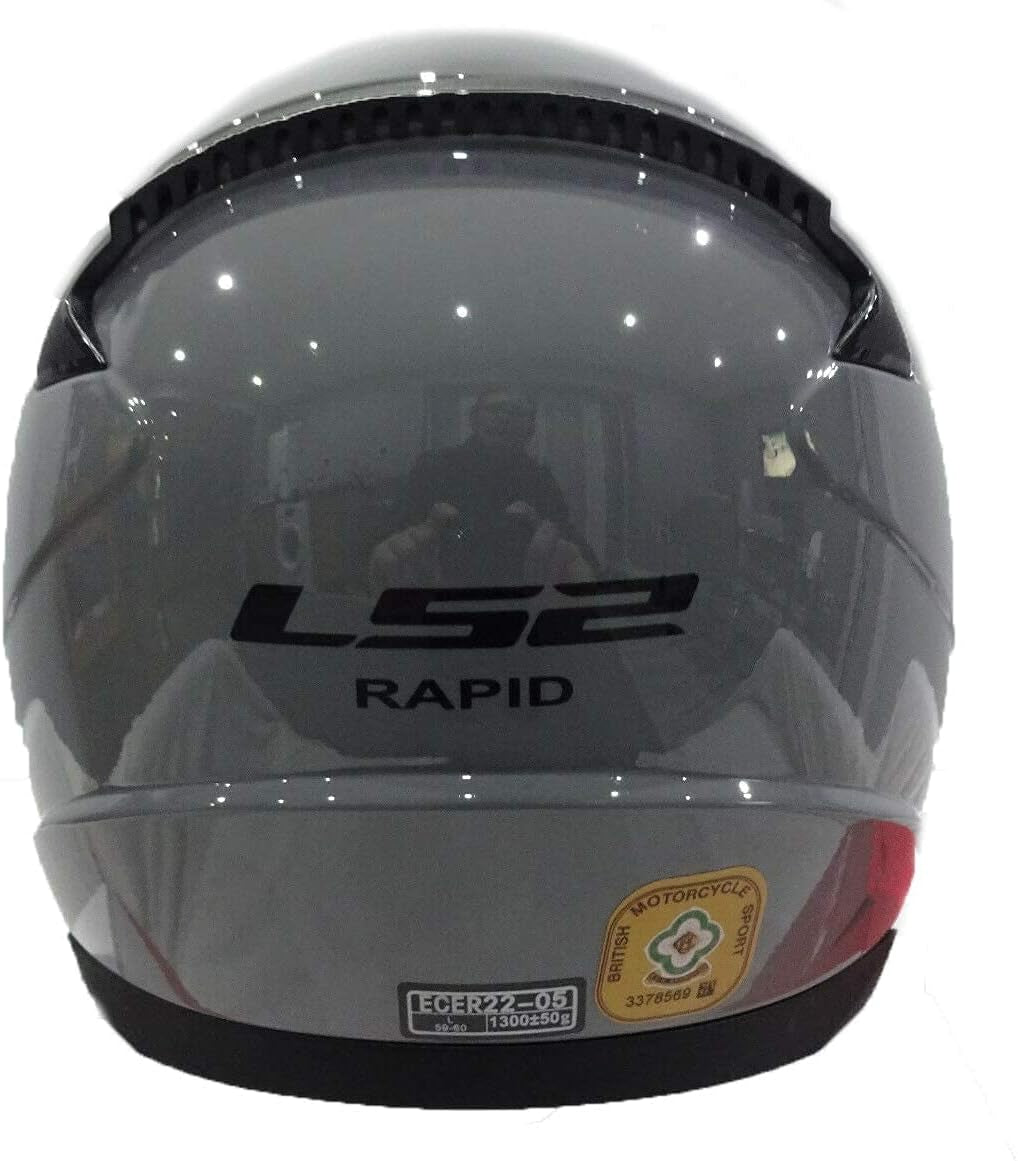 Full Face Motorcycle Helmet Motorbike Racing Sports Crash Helmet Nardo Grey with FREE Dark Visor