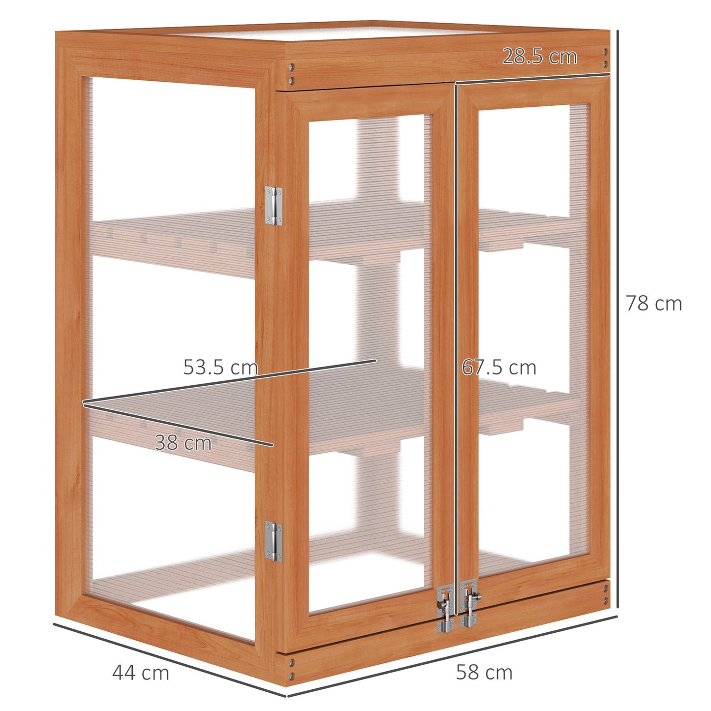 Outsunny Garden 3-Tier Greenhouse Cold Frame Plant Storage Shelf Opening Top