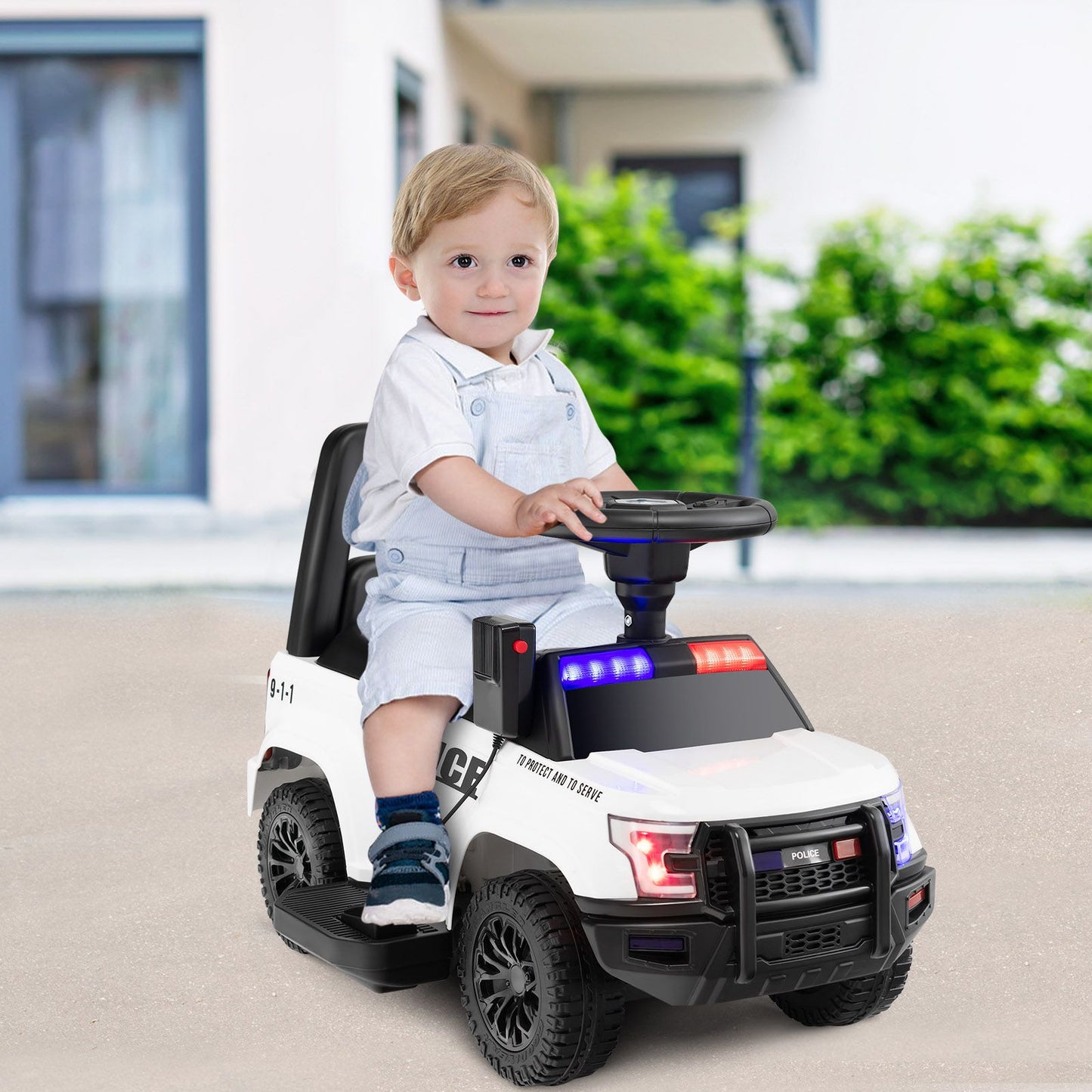 6V Kids Ride on Police Car with Side Megaphone