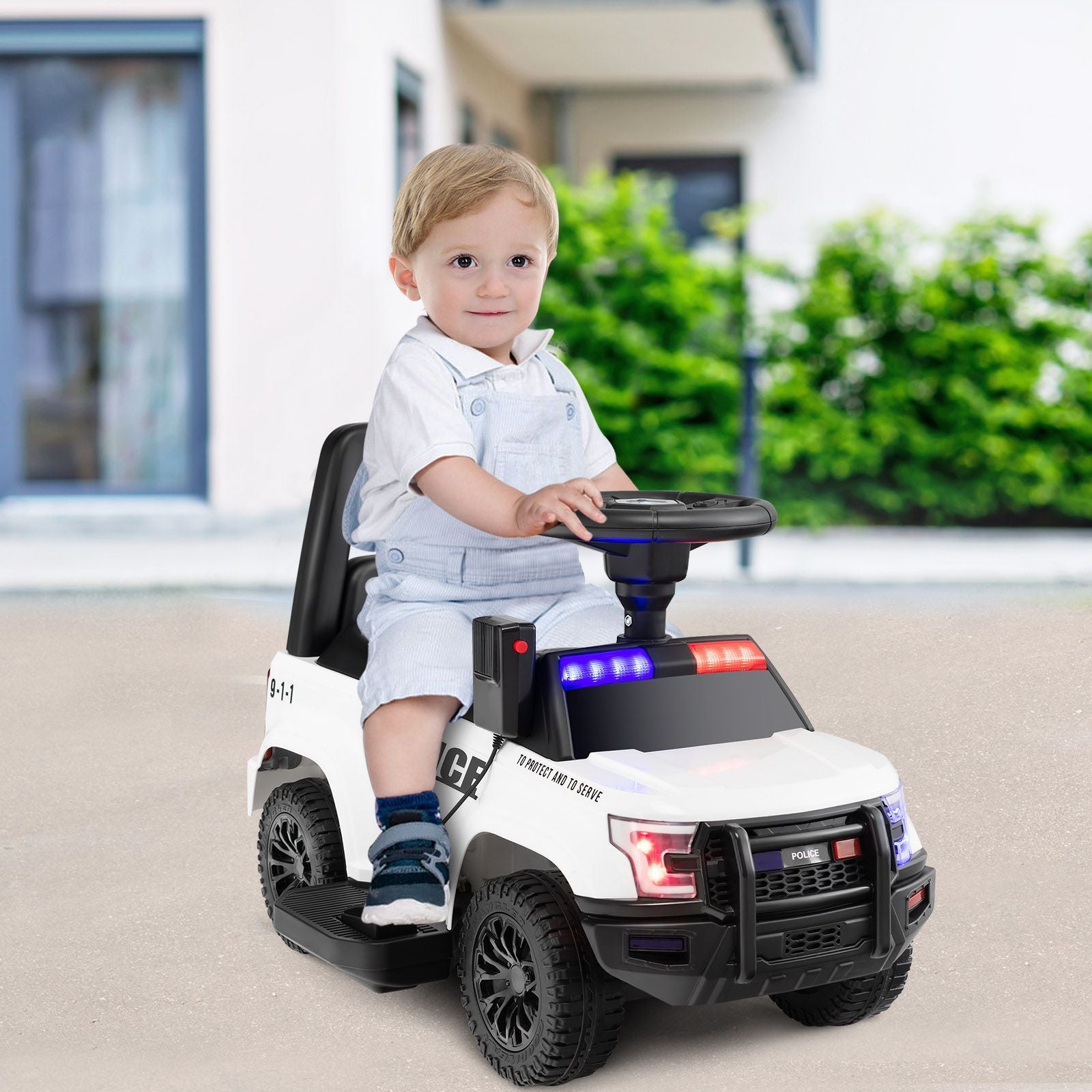 6V Kids Ride on Police Car with Side Megaphone
